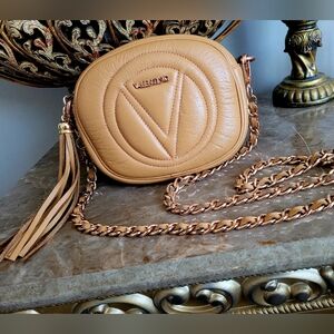 Valentino Camel Leather Crossbody Bag